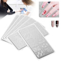 Miniatyrbillede 10 af 11: 6 stk. neglekunst stemplingsplader i rustfrit stål manicure billede skabelon DIY negle stencil værktøj