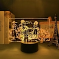 Miniatyrbillede 3 af 7: WJ Anime 3D LED Natlampe 3D Illusion Lampe 16 Farver Skiftende Touch Fjernbetjening Natlys til Børns Soveværelse Dekoration Sengelampe Drenge Piger