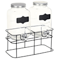 Miniatyrbillede 2 af 6: Glasbeholder 2 stk. med stativ 2x4L