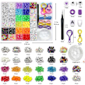 Miniatyrbilde 3 av 6: 1300 stk DIY barneperler håndverk armbånd sett, med ponniperler bokstavperler og elastisk snor, fargerike charms, brukt til A 1300pcs
