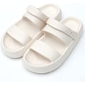 Miniatyrbillede 1 af 5: Pudeslippers til kvinder og mænd, Cloud Slippers, skridsikre, hurtigtørrende badeværelses- og brusebadsslippers, åbne tå, bløde, tykke slippers (hvide)