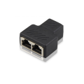 Miniatyrbillede 2 af 3: Skærmet CAT5E RJ45 netværks trevejs hoved netværkskabel forlænger et punkt to adapter tap，3stk