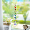 Miniatyrbillede 3 af 7: WJ123 Solfangervindmølle med Kugle og Spiralhale, Krystal Dekorativ Vindmølle, 17,7 tommer Vindfangervindmølle med Syv Chakraer 2 Colorful Beads