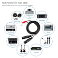 Miniatyrbilde 7 av 10: 1,5 m mikrofon profesjonell 3-pin dobbel XLR hann til dobbel RCA hann patchkabel