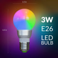 Miniatyrbild 6 av 8: LED-lampa med fjärrkontroll för färgbyte (4-pack) 16 olika färgval, mjukt, blinkande eller stroboskopläge - Premiumkvalitet och energi