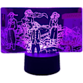 Miniatyrbillede 1 af 7: WJ Anime 3D LED Natlampe 3D Illusion Lampe 16 Farver Skiftende Touch Fjernbetjening Natlys til Børns Soveværelse Dekoration Sengelampe Drenge Piger