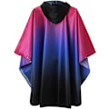 Pikkukuva 2 / 6: Aikuisten unisex hupullinen sadeponcho taskuilla - Monipuolinen vedenpitävä sadetakki kaikkiin ulkoiluseikkailuihin Red, blue and black