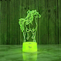 Miniatyrbilde 4 av 5: WJ 3D Hest LED nattlys Lampe illusjon nattlys 16 fargeendring bord skrivebordsdekorasjon gave akryl flat ABS-base USB-kabel leketøy