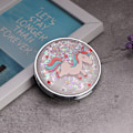 Miniatyrbillede 3 af 10: Retro Style Mini Makeup Spejl Kvinder Bærbare Runde Dobbeltsidet Foldbar Lommespejl
