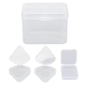 Miniatyrbillede 1 af 11: 4 stk. Makeup Puff Svamp Holder Etui Forskellig Form Transparent Bærbar Vandtæt Puff Beskyttende Beholder