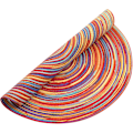 Miniatyrbilde 8 av 8: Runde flettede plassmatter, sett med 8, vaskbare, 15 tommer runde bordmatter, fargerike, vevde plassmatter for spisebord (Regnbue Rainbow Red 8