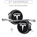 Miniatyrbilde 2 av 6: Lysende magnetisk levitasjon opplyst hjulnavdeksel navkapsler senterhetter for Tesla Model 3 Y S X