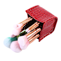 Miniatyrbillede 7 af 11: 1 stk. Kosmetik Makeup Penselholder Taske Etui PU Læder Opbevaringsarrangør Make Up Værktøj Rød