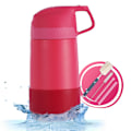 Pikkukuva 1 / 5: Lasten Vedenpullo Oljella 400ml, BPA-vapaa Ruostumattomasta Teräksestä Valmistettu Juomapullo Termos, Kouluun, Lahjaksi, Matkalle Kaksoispullo (Punainen)
