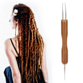 Miniatyrbilde 8 av 11: Dreadlock Heklehake Sett Bambushåndtak DIY Flette Hårveving Parykklaging Verktøy 0,5 Enkelt Hode Pluss Dobbelt Hode