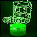 Miniatyrbillede 4 af 5: 3D lastbil traktor bil natlys bord skrivebord optisk illusion lamper 7 farve skiftende lys LED bordlampe julehjem kærlighed fødselsdag børn indretning legetøj gave