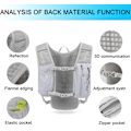 Miniatyrbild 3 av 6: Löpning Hydration Vest Ryggsäck, Lättviktig Isolerad Pack med 1.5L Vattenblåsa Väska Dagryggsäck för Vandring Trail Löpning Cykling Tävling Grayish blue