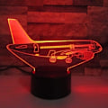 Miniatyrbilde 2 av 7: WJ 3D Flymaskin Fjernkontroll 16 Farger Nattlys Illusjon Akryl LED Bordlampe Sengelampe Barn Soverom Skrivebord Dekor Bursdagsgaver Leker for Barn