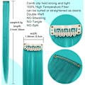 Miniatyrbilde 3 av 5: Regnbuehår Extensions Farget Hår Extensions Clip In/On For Jenter Hår Tilbehør Parykk Stykker For Kvinner 9PCS