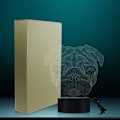 Miniatyrbillede 6 af 6: WJ 3D Sød Fransk Bulldog Mops Form Nyhed Bordlampe LED Nattelys Hjem Indretning Kæledyr Hund Hvalp Dyr 3D Optisk Illusion Lys