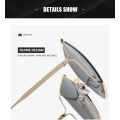 Miniatyrbilde 4 av 6: Kvadratiske Oversized Solbriller for Menn Store Flat Top Fashion Beskyttende Deksel Store UV-beskyttelse Rammeløse Solbriller