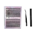 Miniatyrbilde 1 av 11: 126 Clusters DIY Lash Extensions Kit D Curl Fluffy Individual Lash Extensions Kit med 3ml Lash Bond Dual End Tweezers Med Black Do