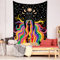 Pikkukuva 3 / 7: Wekity Boho-tyylinen seinävaate, esteettinen taide, kodin taustakangas, sisustuslahja, seinävaate olohuoneeseen ja makuuhuoneeseen (519-1, 51 x 59 tuumaa)