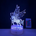 Miniatyrbillede 1 af 7: JUSTUP LED natlampe  Enhjørning-serie  3D illusionslampe 16 farver fjernbetjening til børns soveværelse dekorative lys -- Mønster E（Crack Seat）