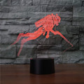 Miniatyrbillede 3 af 8: WJ 3D Dykning Fjernbetjening 16 Farve Natlys Illusion Akryl LED Bordlampe Sengelampe Børns Soveværelse Skrivebord Dekoration Fødselsdag Gaver Legetøj til Børn