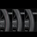 Miniatyrbild 3 av 5: Passar till Tesla Model 3/Y/Model X/S rattöverdrag - Tesla special rund (vit linje) med logotyp - 36cm/1 förpackning