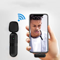 Miniatyrbillede 2 af 4: Trådløs Lavalier-mikrofon til iPhone iPad - Mini Omnidirektionel Kondensator Videooptagelsesmikrofon til Interview Podcast Vlog YouTube