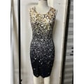 Miniatyrbild 2 av 3: Kvinnors Bodycon Miniklänningar Ärmlösa Tankklänningar Festklubb Slim Fit Klänning (Guld L)