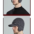 Pikkukuva 3 / 3: Talvituubi Visiirillä Ja Korvasuojuksilla Miehille Ulkoilu Fleece-Hattu (Tummanharmaa)