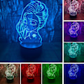 Miniatyrbilde 1 av 5: Prinsesse Elsa 3D LED Optisk Illusjon Soverom Dekorasjon Bordlampe med Fjernkontroll 7 Farger Skift Dimbar Akryl Nattelys Bursdag