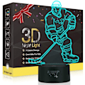 Miniatyrbillede 1 af 5: Hockey Natlampe til Børn, Led Lys 3D Optisk Illusion Lampe Soveværelse Dekoration Belysning Natlampe med Smart Touch 7 Farver, Cool G