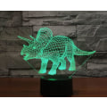 Miniatyrbild 4 av 8: WJ 3D dinosaurie fjärrkontroll 16 färger nattljus illusion akryl LED bordslampa sänglampa barn sovrum skrivbordsdekor födelsedagspresenter leksak för barn