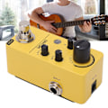Miniatyrbild 11 av 11: Gul liten elektrisk gitarr effektpedal varm naturlig dynamisk simulerad mini bas effektpedal ersättning