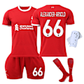 Miniatyrbillede 1 af 2: Liverpool Børnefodbolddragt 2023-2024 med Strømper og Knæbeskyttere - Nr. 66 ALEXANDER-ARNOLD#L No.66ALEXANDER-ARNOLD #L