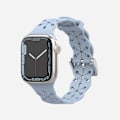 Pikkukuva 2 / 4: Rannekoru Apple iWatch  6/5/4/3/2/1 sukupolvi SE Ontto Pitsi Kiinteä Silikonihihna --- Vaaleansininen（38/40/41MM）