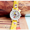 Miniatyrbild 3 av 3: Barn lär sig tid kvartsur, tecknad 3D-rem, läs tid studietid Todder-klocka, Kindergarten Learn Time Watches（Gul）