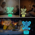 Miniatyrbild 5 av 6: Qinwei Elefant Nattlampa 3D Illusion Ljus Djurlampa 16 Färger Ändras med Fjärrkontroll  Barn Sovrumsdekor  Semester Födelsedagspresenter för Pojkar Flickor