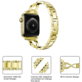 Miniatyrbild 3 av 4: Kompatibel med Apple Watch  Band  Bling Diamond Rhinestone Ersättning Metallrem --- Guld（ 38/40/41mm）