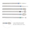 Miniatyrbild 7 av 11: 6 st/förpackning Rostfritt stål Nagelkonst Borr Bits Kit Nagelborr Tillbehör Manikyrverktyg JG#8