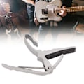 Miniatyrbillede 11 af 11: Guitar Capo Legering Hurtig Toneændring Bærbar Instrument Tilbehør til Spil Performance Sølv