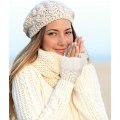 Miniatyrbillede 6 af 7: 2 Par Fingerløse Vinterhandsker Korte Touchscreen Handsker Tommelhul Mittens Strikket Varme Handsker med Kunstig Pels, 01