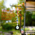 Miniatyrbillede 4 af 7: WJ123 Solfangervindmølle med Kugle og Spiralhale, Krystal Dekorativ Vindmølle, 17,7 tommer Vindfangervindmølle med Syv Chakraer 2 Colorful Beads