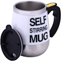 Miniatyrbilde 1 av 5: Selvrørende krus - Automatisk selvrørende rustfritt stål krus for kaffe/te/varm sjokolade/melk - 450 ml/15 oz - Den beste gaven (hvit)