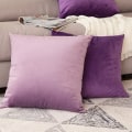 Miniatyrbillede 4 af 6: Pakke med 2 bløde plys dekorative firkantede pudebetræk pudebetræk til sofa soveværelse bil 18 x 18 tommer /45 x 45 cm（Violet）