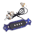 Miniatyrbilde 4 av 11: Akustisk gitar pickup 4 strenger kobber spole gitar pickup erstatning for øvelse og ytelse GMB334 blå farge