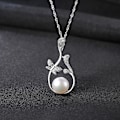 Miniatyrbild 3 av 4: 925 Sterling Silver Pärla/Månskenssten Halsband Födelsedag Halsband för Kvinnor Födelsedag Mors Dag Smycken Gåvor till Mamma Hennes Kvinnor Flickor